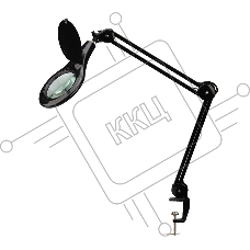 Лупа на струбцине REXANT, круглая, 5D, с подсветкой 56 SMD LED, черная 31-0406