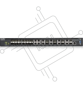 Коммутатор Zyxel XS3800-28 L2+ switch , 4xRJ-45: 1 / 2.5 / 5 / 10G, 8xCombo (SFP: 1 / 10G, RJ-45: 1 / 2.5 / 5 / 10G), 16xSFP +