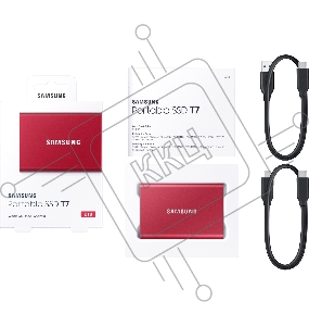 Твердотельный накопитель Samsung SSD 2TB T7 Touch, USB Type-C, R/W 1000/1050MB/s, Red