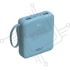 Портативный аккумулятор TOLT Lit LT-LI10S, 10000mAh, 22,5W, fast charging and PD, light blue/ Powerbank TOLT Lit LT-LI10S, 10000mAh, 22,5W, fast charging and PD, light blue