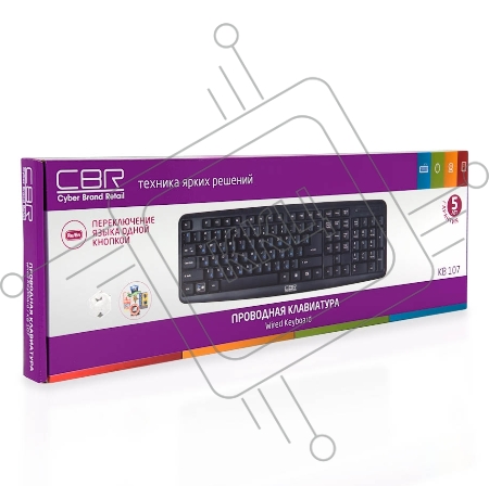 Клавиатура CBR KB 107, 107 кл., офисн., USB, 