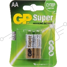 Алкалиновые батарейки GP Super Alkaline G-Tech 15А АA - 2 шт. на блистере