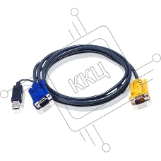 Переключатель ATEN 2L-5202UP Шнур, монитор+клавиатура+мышь Intelligent CABLE HD15M/USBAM 1.8M