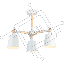 Светильник Ambrella light TR82204/3 WH/LW белый/светлое дерево E27/3 max 40W D560*430