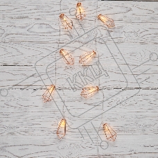 Гирлянда светодиодная «Кристаллы» бронзовые 10 LED, 1,5 м, прозрачный ПВХ, теплый белый свет свечения, 2 х АА (батарейки не в комплекте) NEON-NIGHT