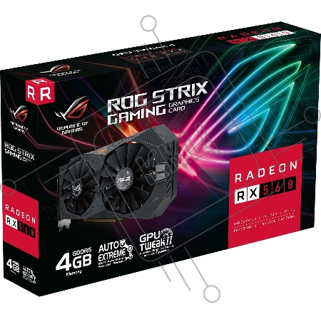 Видеокарта Asus ROG-STRIX-RX560-4G-V2-GAMING AMD Radeon RX 560 4096Mb PCI-E 128 GDDR5 1199/6000 DVIx1 HDMIx1 DPx1 HDCP Ret