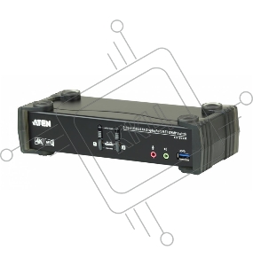 Переключатель KVM ATEN  CS1922M-AT-G KVM+Audio+USB 3.0,  1 user USB+DP =>  2 cpu USB+DP, со шнурами DP 2x1.5м.+USB 2х1.8м.