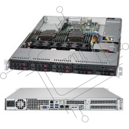 Платформа SuperMicro 1029P-WT, 1U, 10x SATA, 12x DDR4, 400W