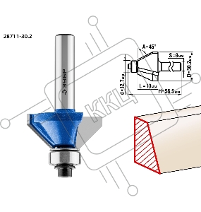 Фреза кромочная калевочная/фасочная/ №9 Зубр ПРОФ. 28711-30.2