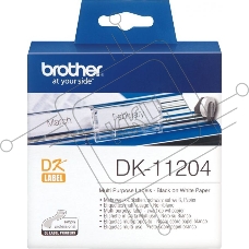 Самоклеящиеся бумажные этикетки Brother DK11204 400 шт - 17 x 54 мм