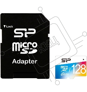 Флеш карта microSDXC 128Gb Class10 Silicon Power SP128GBSTXBU1V21SP + adapter Card Reader