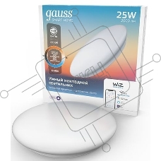 Cветильник GaussSmartHome наст-потол 25W2000lm2700-6500К198-264V IP20 400*70мм изм.цвет.тем.+дим LED1/5