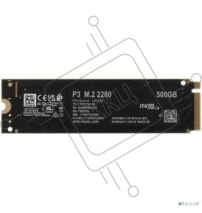 Накопитель SSD Crucial 500Gb M.2 P3 <CT500P3SSD8> (PCI-E 3.0 x4, up to 3500/1900MBs, 3D NAND, NVMe, 110TBW, 22х80mm)