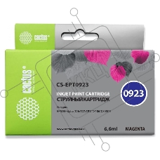 Картридж струйный Cactus CS-EPT0923 (T0923) пурпурный (6,6 мл) для Epson Stylus C91/ CX4300/ T26/ T27/ TX106