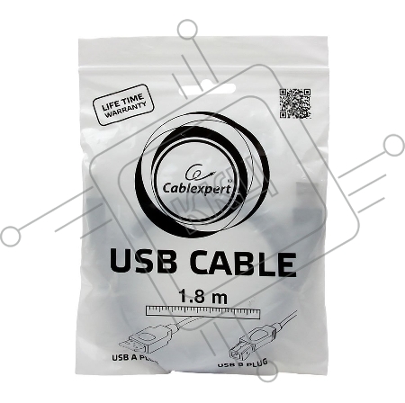 Кабель USB 2.0 Pro Cablexpert CCP-USB2-AMBM-6G, AM/BM, 1.8м, экран, серый