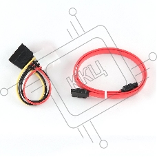 Кабель Gembird/Cablexpert Кабель SATA  интерфейсный (48см) 7pin/7pin и питания (15см) 4pin/15pin(CC-SATA)