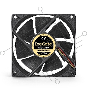 Вентилятор ExeGate EX288925RUS ExtraPower EP08025B3P (80x80x25 мм, 2-Ball (двойной шарикоподшипник), 3pin, 2400RPM, 26dBA)