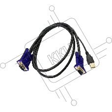 Кабель KVM ORIGO OKVMCU/A1A c разъемами VGA и USB, 1,8 м