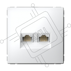 Розетка компьютерная 2-м SE GAL000185 ArtGallery RJ45 + RJ45 кат.5E механизм бел.