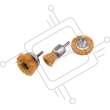 Кордщетка FIT 38563  набор 3 шт (колесо 50мм чашка 50мм венчик 25мм)