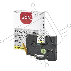 Кассета с лентой S'OK by Sakura Printing HSe-621 для Brother,  черный на желтом, 9мм/1.5м , наклейка
