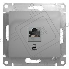 Механизм розетки комп. 1-м СП Glossa RJ45 CAT.5E алюм. SchE GSL000381K