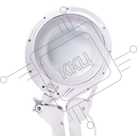 Лупа на струбцине REXANT, круглая, 3D, с подсветкой 60 LED, сенсорный регулятор яркости, белая