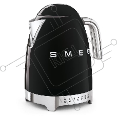 Чайник электрический SMEG Стиль 50-х г., чайник электрический, 1.7 л, 2400 Вт, корпус из нержавеющей стали, черный