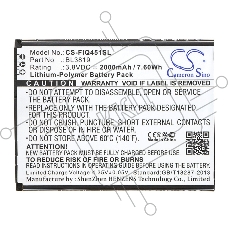 Аккумулятор CameronSino CS-FIQ451SL BL3819 для Fly IQ4514 Evo Tech 4 3.8V / 2000mAh / 7.60Wh