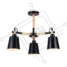 Светильник Ambrella light TR82206/3 BK/LW черный/светлое дерево E27/3 max 40W D560*430