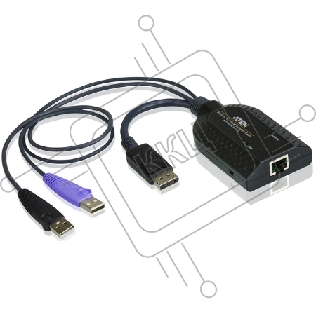 Модуль удлинителя, Display port+KBD+MOUSE USB,  50 метр., для подкл. комплекта перключат. KN2124v/2140v/4124v/4140v/2116A/2132/4116/4132; KM0532/0932/0032, макс.разреш. 1600х1200, RJ45+HD-DP+USB A-тип, Female+2xMale, без Б.П., (DDC2B) [KA7169] DisplayPort