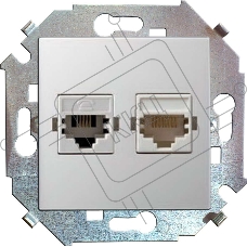 Розетка компьютерная двойная RJ45 кат.5е, Systimax | 1591593-030 | Simon Белый