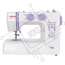Швейная машина Janome VS52 белый, электромеханическая, вертикальный качающийся, 17 операций, петля полуавтомат