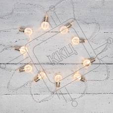 Гирлянда светодиодная «Лампочки» 10 LED, 1.5 м, прозрачный ПВХ, теплый белый цвет свечения, 2 х АА (батарейки не в комплекте) NEON-NIGHT