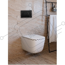 Инсталляция с унитазом комплект BAU NEO 6 в 1: унитаз подвесной безободковый торнадо Bau Dream 51х35, быстросъемное сиденье микролифт, кнопка смыва BAU Soul, черная матовая