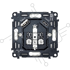 Механизм электрической розетки 2USB A+C 20W (быстрая зарядка) с/з на винтовых зажимах QUANT VM160