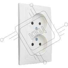 Розетка 2П двойная скрытой установки 16А 250В IP20,слоновая кость (керамика) 