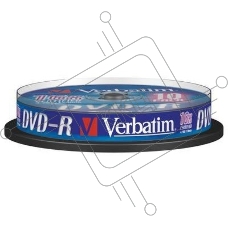 Диск DVD-R Verbatim 4.7Gb 16x Cake Box (10шт) (43523)