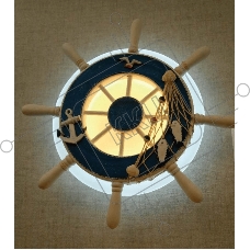 Светильник Hiper настенно-потолочный Штурвал LED 14Вт белый/голубой H062-1