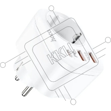 Сетевой фильтр Hoco NS3 1 Socket + PD 20W + 2xUSB QC3.0 18W белый