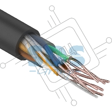 Кабель UTP REXANT 4PR 24AWG, CU (медь), CAT5e, 100 МГц, PE, черный, OUTDOOR, бухта 50 м