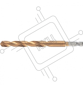 Сверло MATRIX по металлу, 9 мм, HSS, нитридтитановое покрытие, 6-гранный хвостовик// 717902