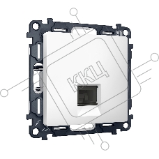 Комплект механизма компьютерной розетки RJ-45 экранированной с автоматической защитной шторкой ALFA Белый матовый QUANT (AP1320, VM185) MA132005
