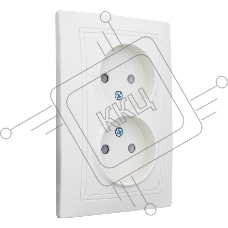 Розетка 2П двойная с защ. шт. скрытой установки 16А 250В IP20,слоновая кость (керамика) 