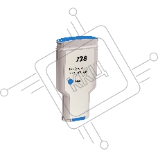 Струйный картридж NVPrint 728 (NV-F9K17A) Cyan для HP DesignJet T830/T730 (300 мл)