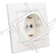 Розетка 2П+З скрытой установки 16А 250В IP20,слоновая кость (керамика) 