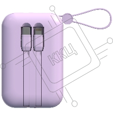 Портативный аккумулятор TOLT Lit LT-LM10T, 10000mAh, 22,5W, fast charging and PD, violet/ Powerbank TOLT Lit LT-LM10T, 10000mAh, 22,5W, fast charging and PD, violet