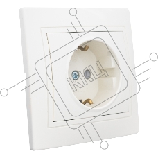Розетка 2П+З с защ. шт. скрытой установки 16А 250В IP20,слоновая кость (керамика) 