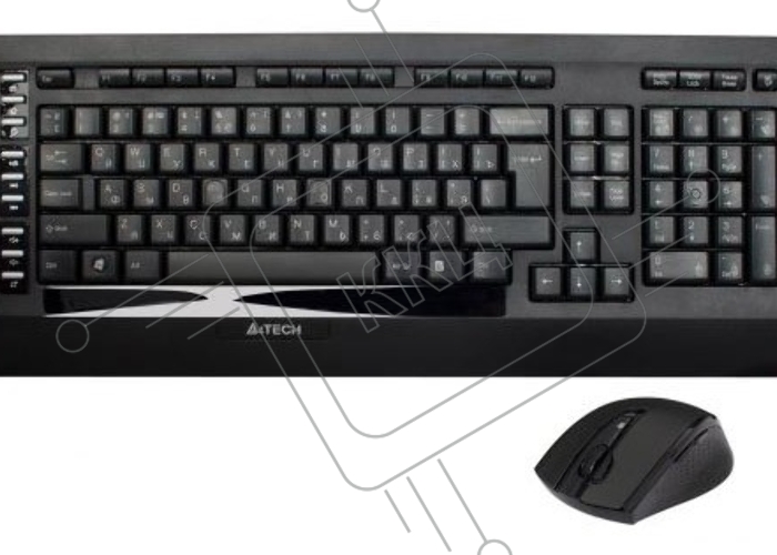 Клавиатура + мышь A4TECH W 9300F USB (черный), 2.4G наноприемник