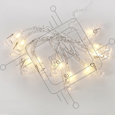 Гирлянда светодиодная «Прищепки» 10 LED, 1.5 м, прозрачный ПВХ, теплый белый цвет свечения, 2 х АА (батарейки не в комплекте) NEON-NIGHT